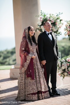 Indian couple on their Indian wedding ceremony outfits. Indian couple on their Indian wedding ceremony outfits.