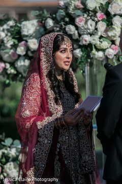 Indian bride saying her vows photography. Indian bride saying her vows photography.
