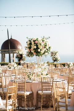 Indian wedding table golden decorations. Indian wedding table golden decorations.