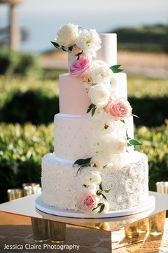 White and pink Indian wedding cake. White and pink Indian wedding cake.