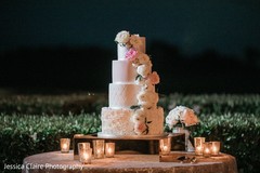 Golden Indian wedding cake table decoration. Golden Indian wedding cake table decoration.