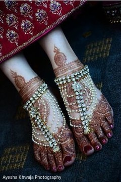 Indian bridal diamonds and pearls anklets. Indian bridal diamonds and pearls anklets.
