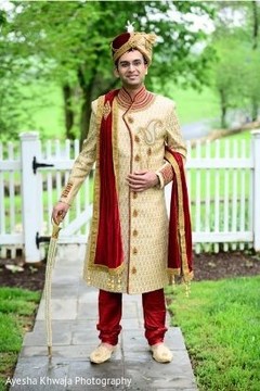 Indian groom on his South Indian ceremony outfit. Indian groom on his South Indian ceremony outfit.