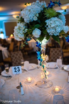 Flower center decoration in Indian reception table. Flower center decoration in Indian reception table.