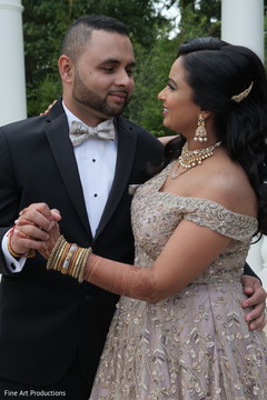 Portrait of the Indian newlyweds prior to the reception gala. Portrait of the Indian newlyweds prior to the reception gala.