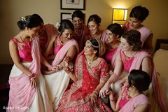 Maharani with bridesmaids ready for ceremony. Maharani with bridesmaids ready for ceremony.