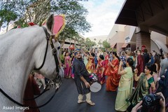 Gathering outdoors for the baraat procession. Gathering outdoors for the baraat procession.
