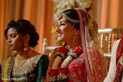Indian brides white and red jaimala garland. Indian brides white and red jaimala garland.