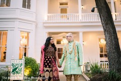 Indian bride and Raja outside the Indian wedding venue. Indian bride and Raja outside the Indian wedding venue.