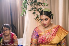 Indian bride with the betel leaf during the ceremonies. Indian bride with the betel leaf during the ceremonies.