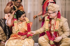 Indian bride wearing the golden saree during the nuptials. Indian bride wearing the golden saree during the nuptials.