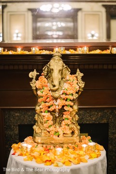 Statue of Ganesha at the Indian wedding reception venue. Statue of Ganesha at the Indian wedding reception venue.