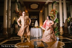Indian groom and Maharani dancing during the reception. Indian groom and Maharani dancing during the reception.