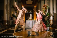 Indian bride and Raja performing a choreography. Indian bride and Raja performing a choreography.