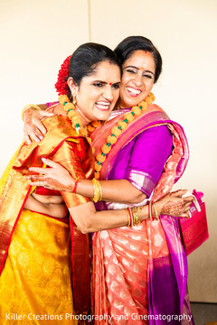 Maharani hugging a relative. Maharani hugging a relative.