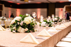 Table arrangement with flower centers. Table arrangement with flower centers.