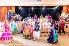 Maharani and her Indian groom dancing in Sangeet ceremony. Maharani and her Indian groom dancing in Sangeet ceremony.