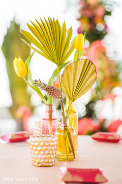 Indian wedding tulips and palms table decorations. Indian wedding tulips and palms table decorations.