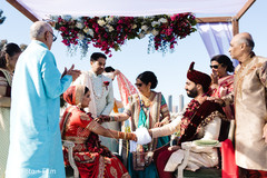 Joining Indian couple's hands in union. Joining Indian couple's hands in union.