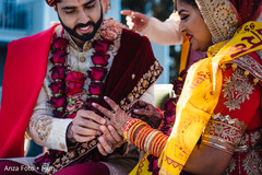 Indian wedding exchange of rings ritual. Indian wedding exchange of rings ritual.