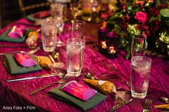 Indian wedding reception table setup. Indian wedding reception table setup.
