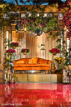 Orange seat for Indian wedding reception stage. Orange seat for Indian wedding reception stage.