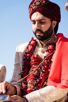 Indian groom during his ceremony ritual. Indian groom during his ceremony ritual.