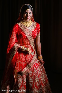 Portrait of the Indian bride wearing the bridal ruby saree. Portrait of the Indian bride wearing the bridal ruby saree.