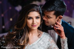 Indian bride and groom posing for the wedding portraits. Indian bride and groom posing for the wedding portraits.