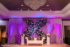 Purple draping design for the Indian wedding reception. Purple draping design for the Indian wedding reception.