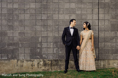 Elegant Indian bride and groom reception fashion. Elegant Indian bride and groom reception fashion.