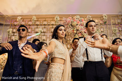 Upbeat Indian wedding reception dance capture. Upbeat Indian wedding reception dance capture.