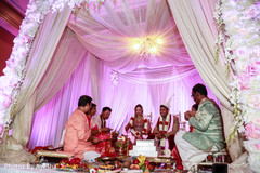 Hindu wedding stage decorated with flowers. Hindu wedding stage decorated with flowers.