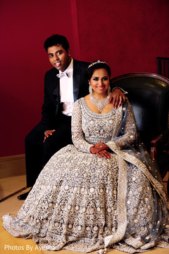 Raja and Maharani in formal wear posing for picture. Raja and Maharani in formal wear posing for picture.