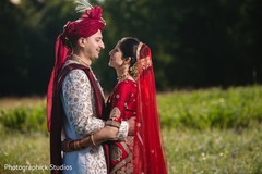 Indian couple meeting for their first look. Indian couple meeting for their first look.