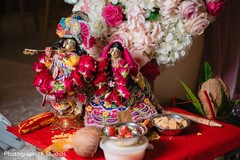 Golden Indian Gods on wedding altar. Golden Indian Gods on wedding altar.