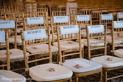 Golden and white Indian wedding ceremony seats. Golden and white Indian wedding ceremony seats.