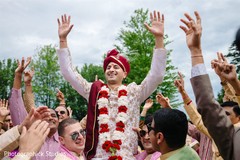 Enchanting Indian groom at this upbeat baraat celebration. Enchanting Indian groom at this upbeat baraat celebration.