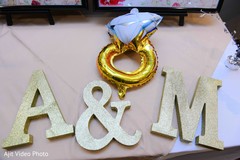 Indian engagement personalized golden letters decorations. Indian engagement personalized golden letters decorations.