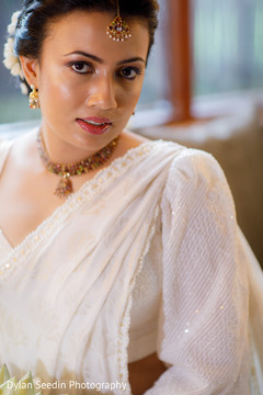 Hair and makeup design details of the Indian bride. Hair and makeup design details of the Indian bride.