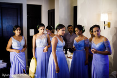 Bridesmaids getting ready to make their entrance. Bridesmaids getting ready to make their entrance.