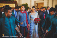 Maharani wearing the reception light blue saree. Maharani wearing the reception light blue saree.