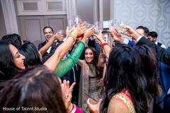 Friends and family toasting with the bride and groom Friends and family toasting with the bride and groom