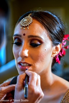 Indian bride getting her lips done. Indian bride getting her lips done.