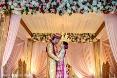 Maharani and Raja in Hindu wedding altar. Maharani and Raja in Hindu wedding altar.