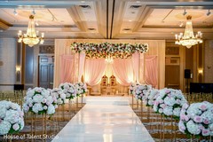 Hindu wedding stage decorated with flowers. Hindu wedding stage decorated with flowers.