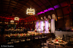 Indian wedding reception stage and venue decorations. Indian wedding reception stage and venue decorations.