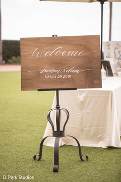 Indian wedding wooden color Welcome sign. Indian wedding wooden color Welcome sign.
