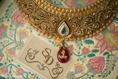 Gold necklace choker with red, green and white diamonds. Gold necklace choker with red, green and white diamonds.