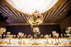 Table setup and floral centerpiece design for the Indian wedding. Table setup and floral centerpiece design for the Indian wedding.
